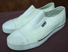 DKNY Womens Slip-On Sneakers White Size 9