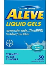Aleve Liquid Gels, Naproxen Sodium for Pain Relief ‐ 50 Count