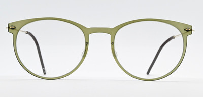 LINDBERG Brille now 6517 50-26 C11 T802 150 Col PGT Titan Gold Panto Olivgrün