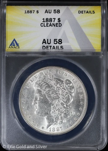1887-P $1 Morgan Silver Dollar ANACS AU 58 Details