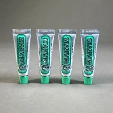 4 Marvis Classic Strong Mint Toothpaste Lot 0.5 Oz 10 mL Each Mini Travel Size U