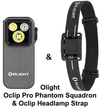 Olight Oclip Pro Phantom Squadron 500 Lumens Flashlight & Oclip Headlamp Strap
