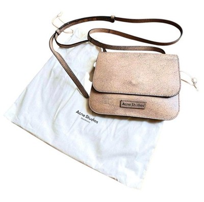 ACNE STUDIOS Platt Shoulder Bag Beige Cracked Suede Leather New Unused