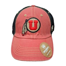 Utah Utes TOW Red Black Past Mesh Adj Slouch Hat - New!