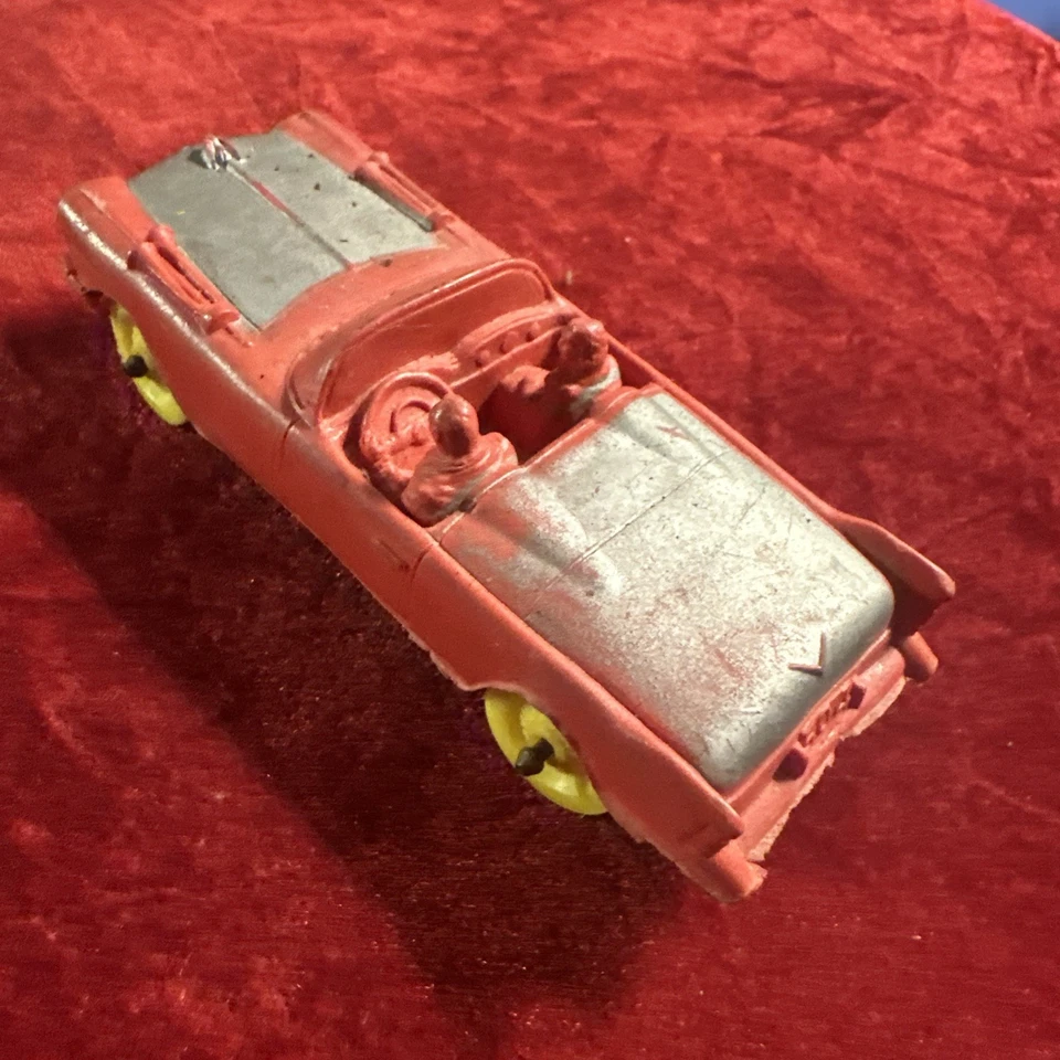 Coche rojo vintage, raro, Sun Rubber Co., 5 pulgadas x 2 pulgadas x 1,5 pulgadas Foto 4 de 4