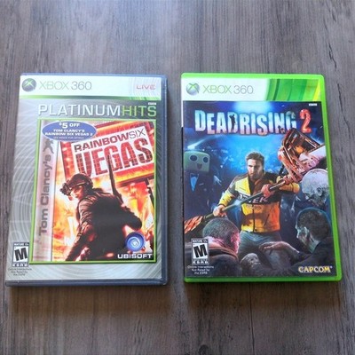 Xbox 360 Game Lot Dead Rising 2 & Rainbow Six Vegas Platinum Hits Tested