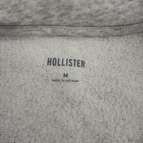 Hollister Oversized USA Half-Zip Sweatshirt Women's Size M Grey Pullover Soft - Picture 5 of 8