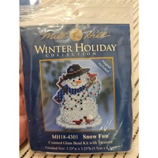 MILL HILL Winter Holiday Christmas ORNAMENT Beaded Cross Stitch Kit SNOW FUN