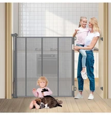 47" Extra Tall Retractable Baby Gates, Extends to 59" Wide, ExtraTall Retractabl