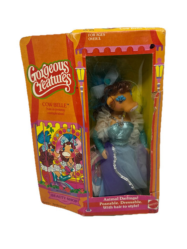 Bambola action figure vintage 1979 Mattel Gorgeous Creatures Cow Belle OTTIMA SCATOLA - Foto 1 di 11