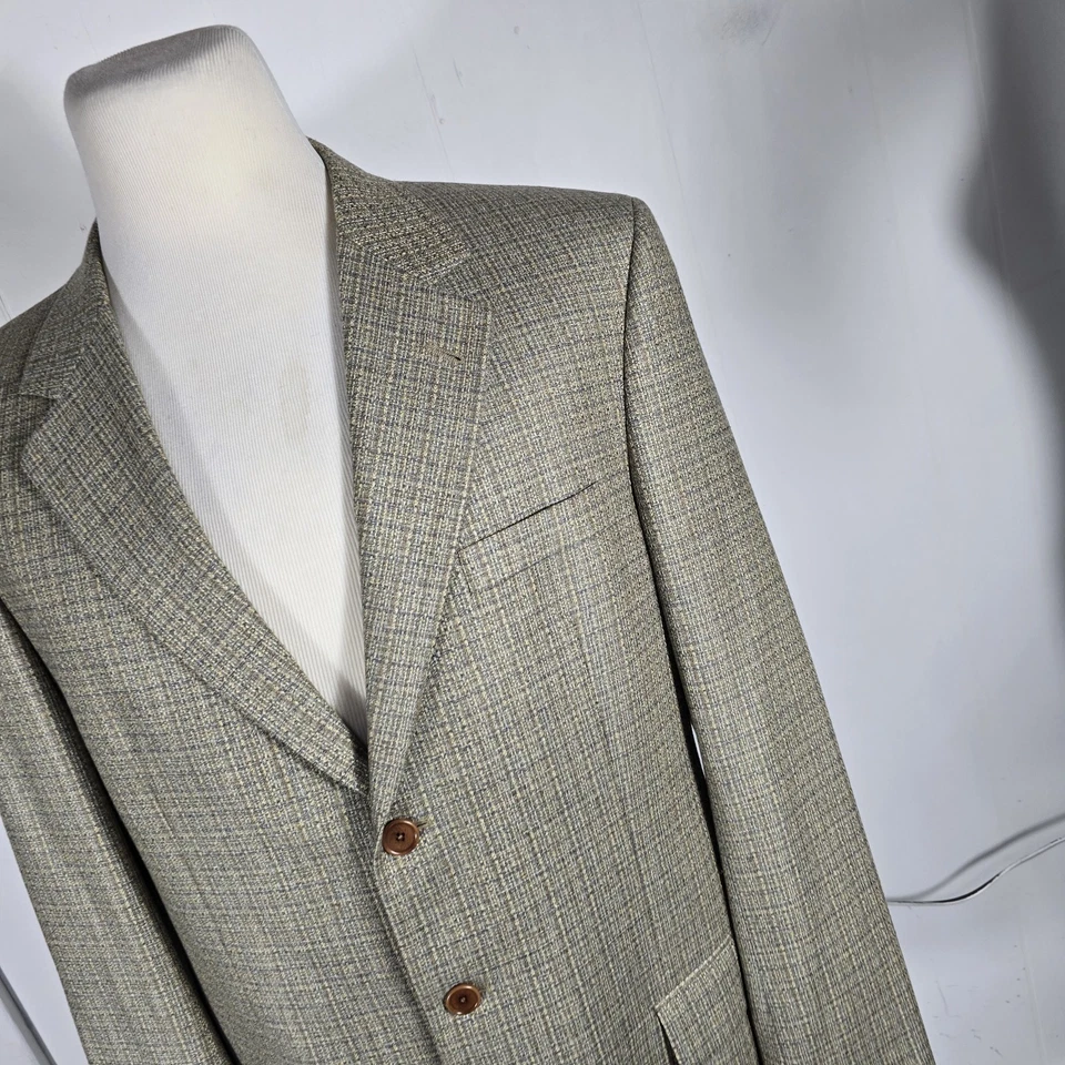 Jos A Bank Mens 42L Multi Color Silk Wool Blend Sport Coat S27 - Image 3 of 4