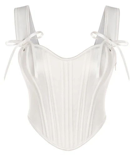 Gothic Steampunk Corset Top Elegant Vest Lacing – White 14
