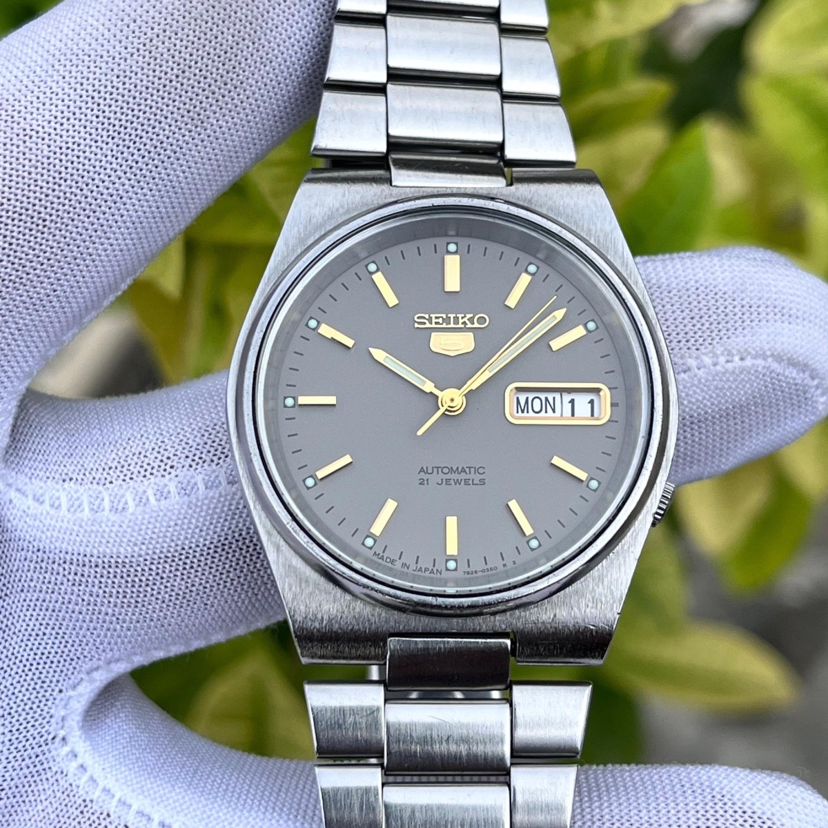 Vintage Seiko Automatic SNXL41 Stunning Gray Face Japan Men's