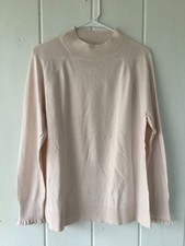 NWT Womens LARGE Ann Taylor LOFT Pink Mock Neck Knit Sweater Retro Preppy New