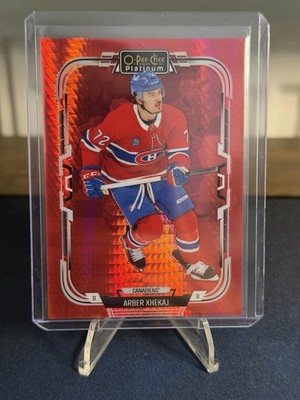 2025-26 O-Pee-Chee Platinum Red Prism Arber Xhekaj /199 Montreal Canadiens