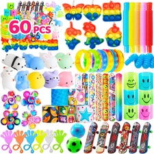 60 Pcs Party Favors Fidget Toys Bulk Sensory Goodie Bag Classroom Prize Box Gift
