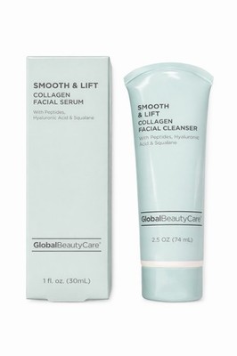Global Beauty Care Smooth & Lift Collagen Cleanser & Serum Set, Peptides, 2.5 oz