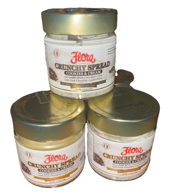 Flora Cookies & Cream Spread, 7.76Oz, 5 Jars Exp 4/2026 - 6/2026 Imported Italy