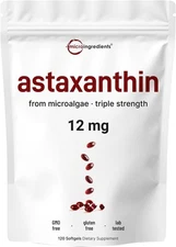 Micro Ingredients Astaxanthin 12mg, 120 Softgels, 4 Month Supply | Premium... 