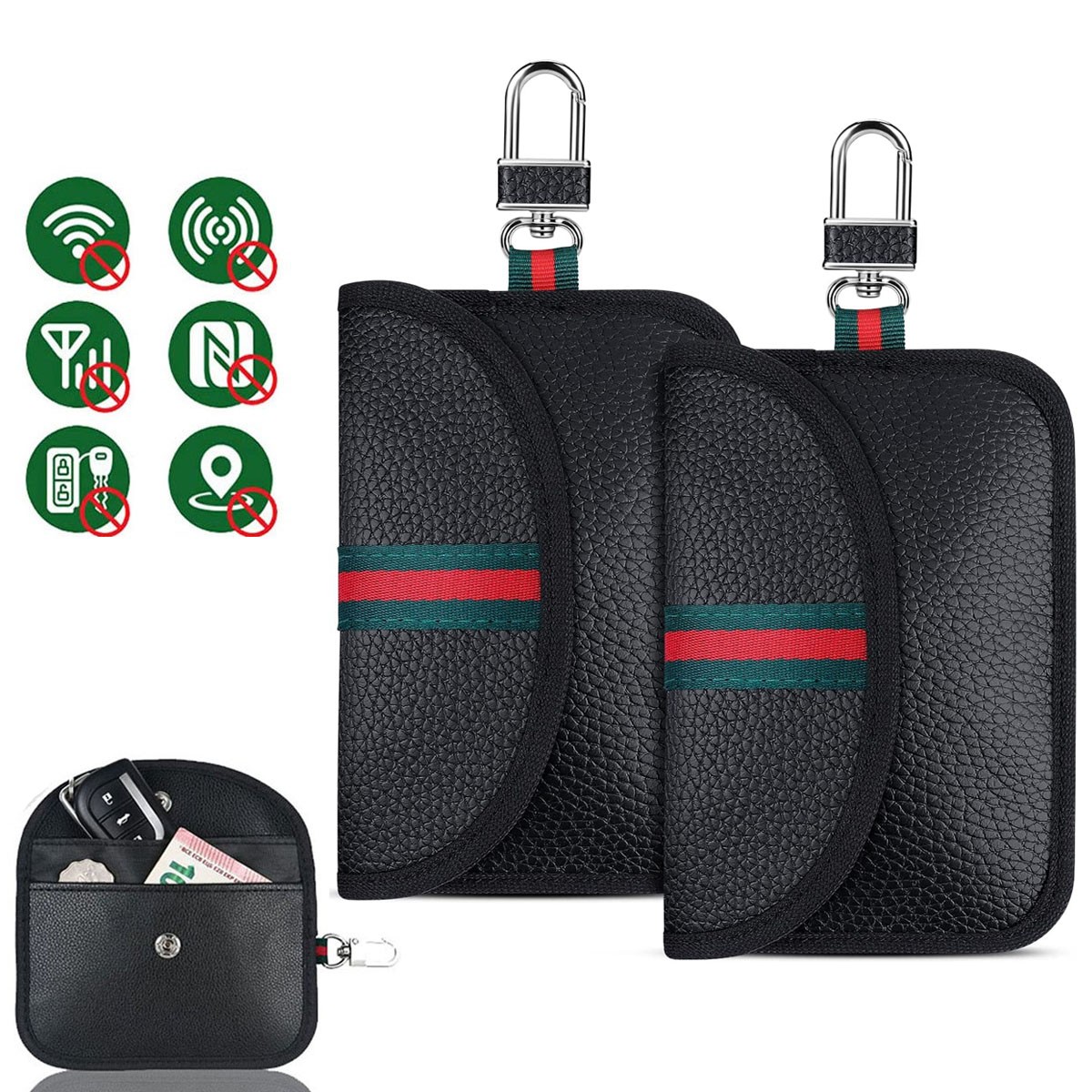2x Car Key Signal Blocker Case Keyless Faraday Pouch - Fob RFID Blocking Cage UK