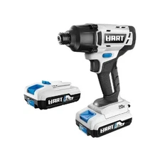 HART 20V 1/4" Impact Driver Kit W/ 2 Batteries & Fast Charger HPID02B2