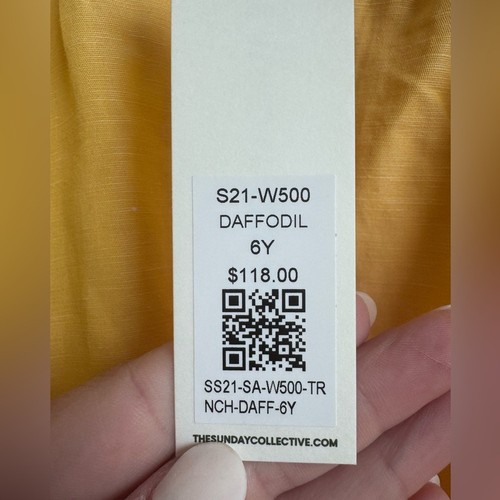 The Sunday Collective Organic Cotton Linen Trench Dress Daffodil Butter Yellow 6 - Picture 10 of 12