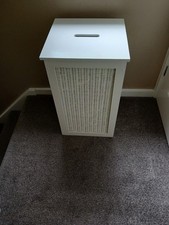 Wooden Laundry Basket - White