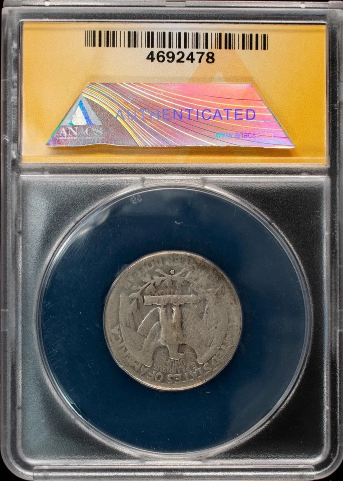 1932-D Washington Quarter Key Date Rare ANACS VG 8 - Image 2 of 2