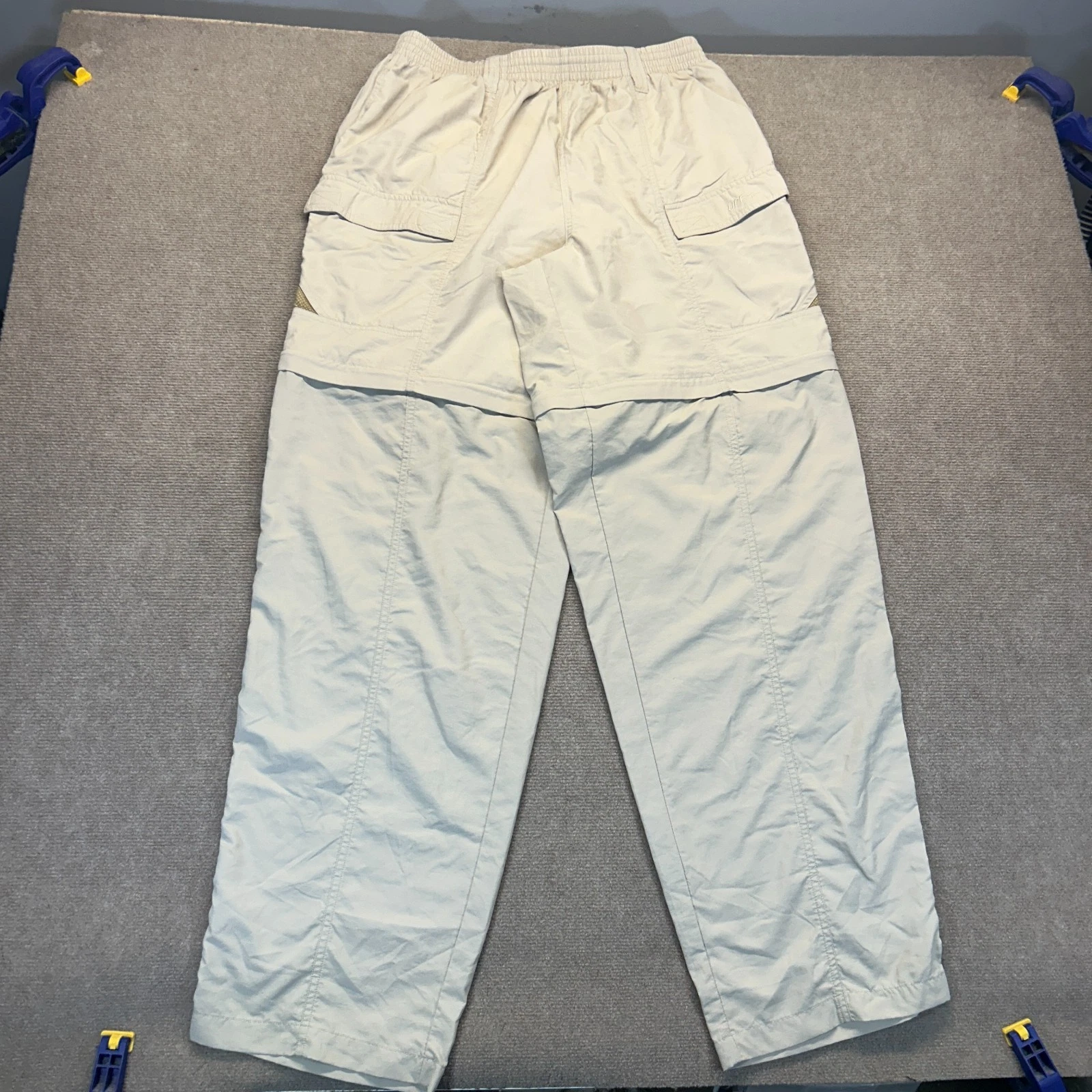 Columbia PFG Convertible Pants Men's XL Elastic Waist Lined Wide Leg Cargo 34"