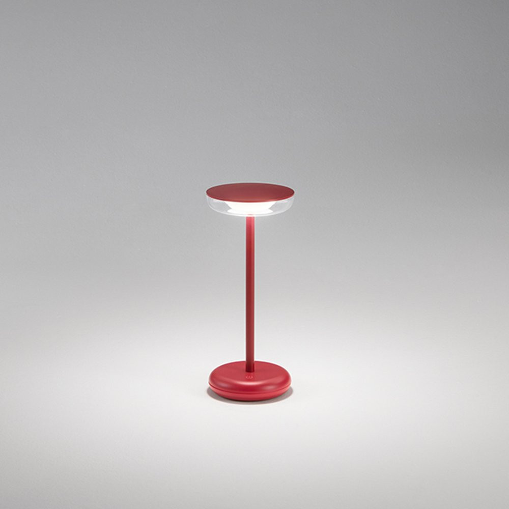 Lampada LED Soap Rossa Ricaricabile - Design Moderno Acrilico 2W