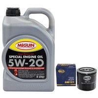 MotoröL Set 5W-20 Meguin 5 Liter + ÖLfilter SM 121 FüR Hyundai KIA Mazda 5 2.0