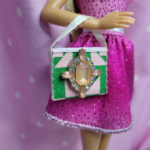 OOAK Doll Purse: Barbie, Monster High, Bratz, Silkstone, Doll Bag with Crystals - Picture 7 of 7