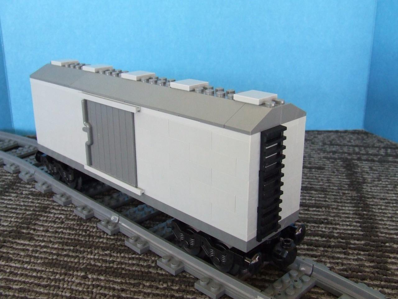Custom Built Box Car Train Built with New Lego Bricks / Parts Fits 9V IR RC Sets