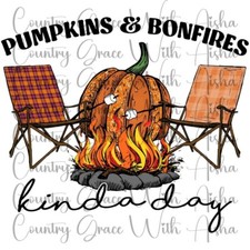 Sublimation Transfer Print Pumpkins And Bonfires Ready To Press Heat Transfer