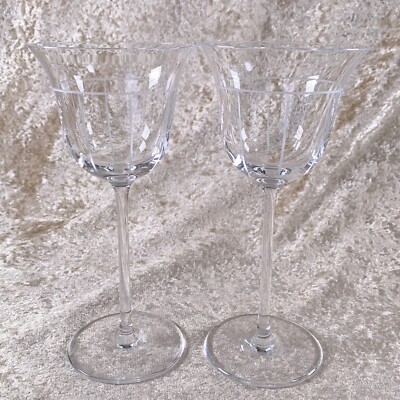 Hermes Wine Glass Water Goblet Crystal Clear IBIS Set of 2 No Box | eBay