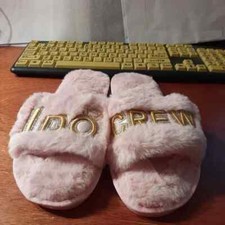 NEW Women Giftable I Do I Do Crew Bride Slippers Wedding Pink SizeS7-8/EU38-39