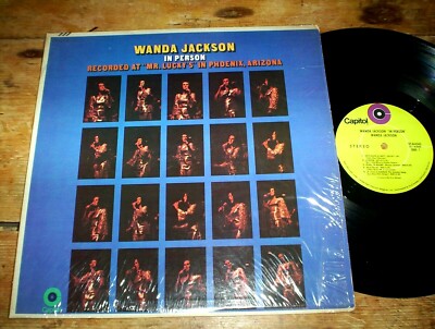 WANDA JACKSON ( IN PERSON ) ORIG 1970 LP in shrink + TWO SIDE OF WANDA JACKSON