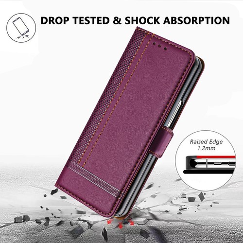Für Samsung Galaxy Z faltbar 6/5/4 Handyhülle stoßfest Leder Karte Geldbörse Cover - Bild 30 von 53