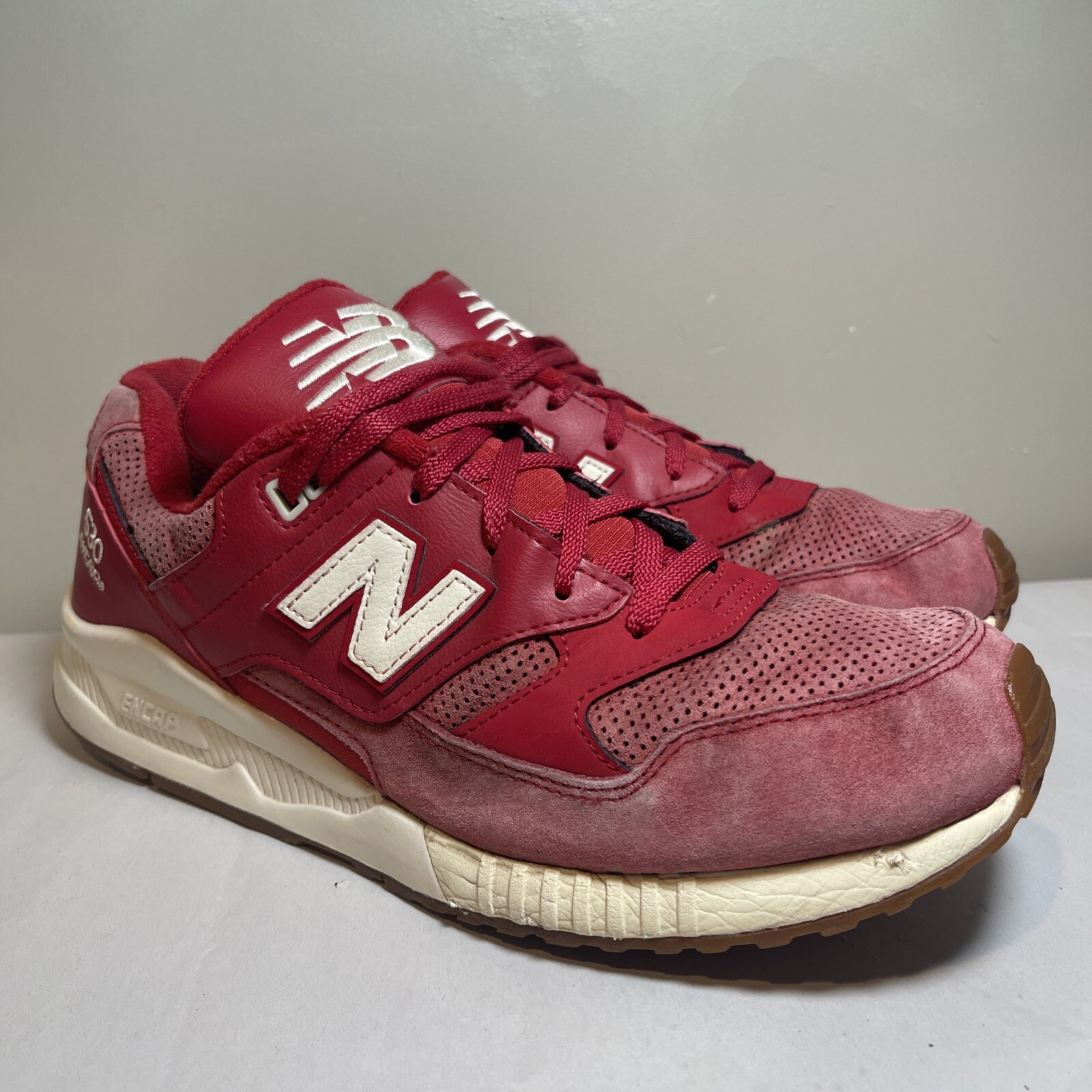 New Balance 530 Encap Shoes Mens Sz 9.5 Red Pink Leather Trainers Sneakers