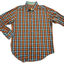 Robert Graham X Shirt Men's Large Multi Plaid Flip Cuff Long Sleeve Button Down