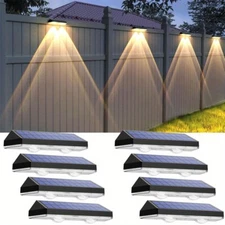 2-8PK LED Solar Power Fence Lights Deck Door Wall Stair Step Outdoor Garden Lamp