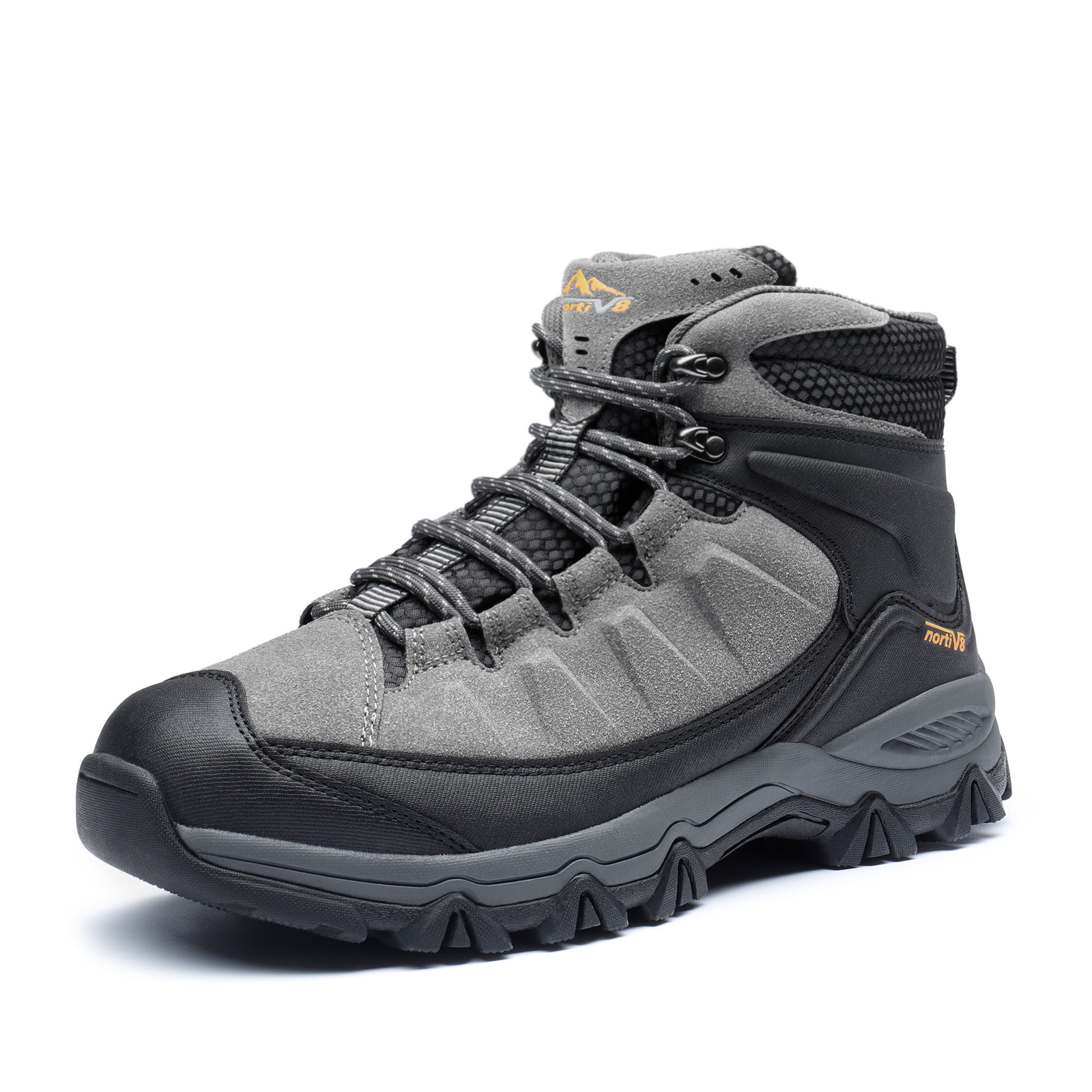 NORTIV 8 Men's Waterproof Hiking Boots Suede Leather Outdoor Trail