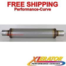 Xlerator Performance Exhaust Muffler / Resonator SS 2.25" ID - 4" Round - XS0425