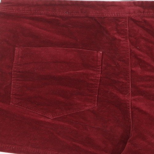 River Island Womens Red Cotton Blend Basic Shorts Size 10 L4 Reg - Picture 4 of 10