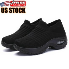 Womens Air Cushion Slip-On Walking Shoes Outdoor Sport Running Tennis Sneakers