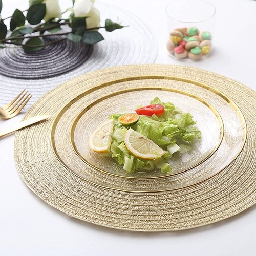 Set of 6 Round Placemats + 6 Coasters Woven Place Table Mats for Dining Table - Picture 6 of 24