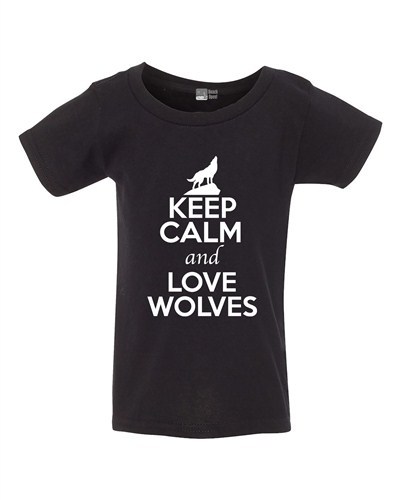 Keep Calm And Love Wolves Gray Wolf Animal Lover Funny Toddler Kids T-Shirt Tee - Bild 4 von 9