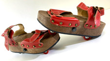 VTG Omnia'c Pop-Out Roller Skate Sandals Italy Size 8-38-5 BROKEN WHEEL DS36