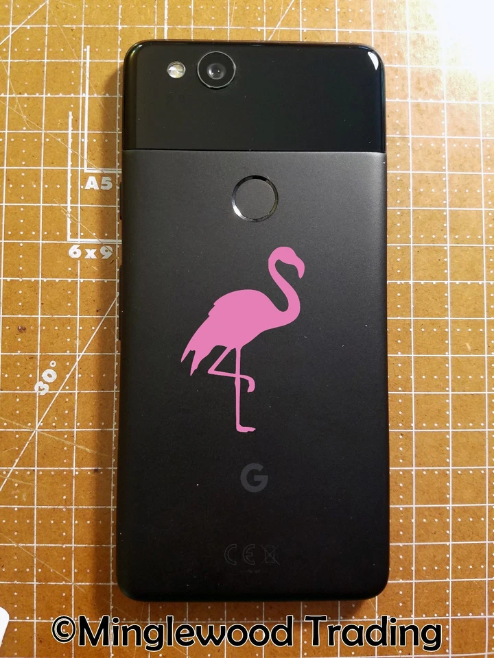 Juego de 2 calcomanías de vinilo flamenco - pájaro tropical - juego espejado - troquelado Foto 4 de 4