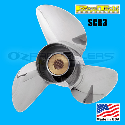 10.375 x 16 Suzuki Propeller 40 50 60 65hp Power Tech SCB3 Stainless ...